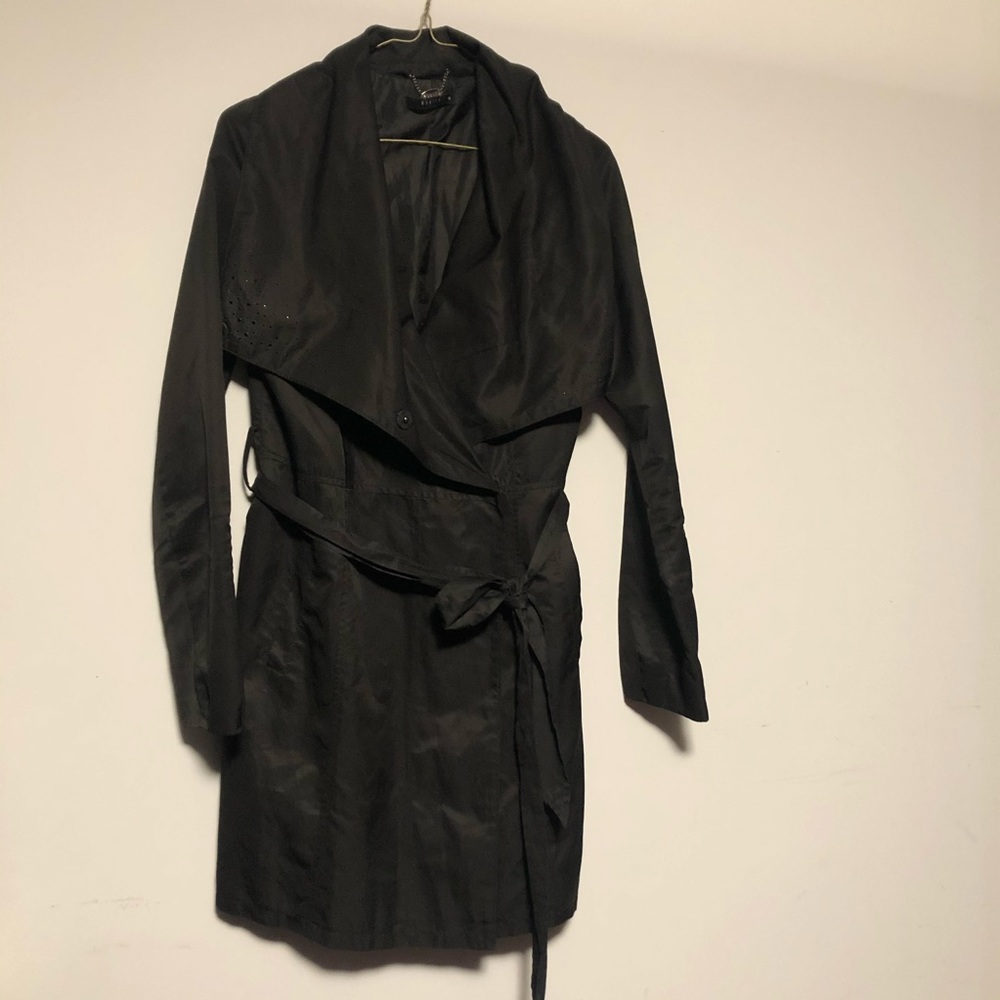 Mohito Trench Coat Long Sleeve Wide Collar Belt Snap Buttons EU 36 US XS C